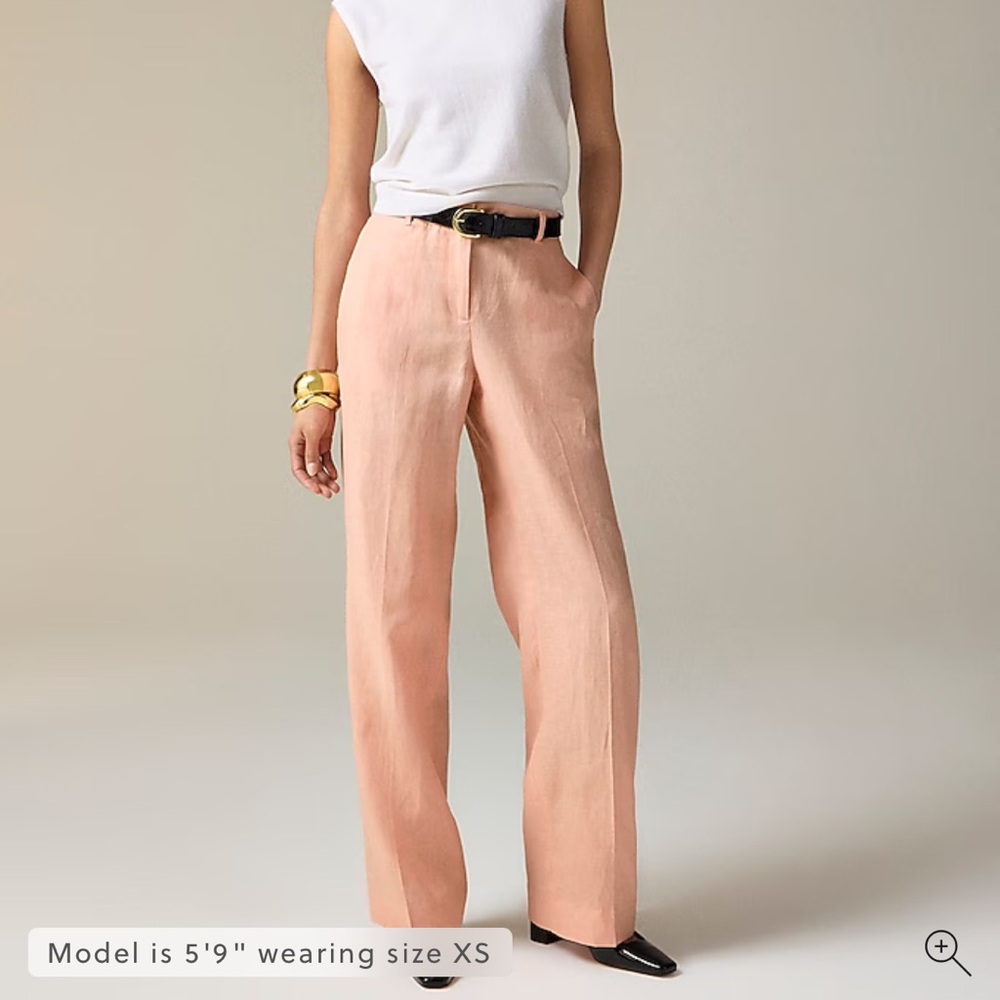 NWT J. Crew Harbor Pink Wide-Leg Linen Pants